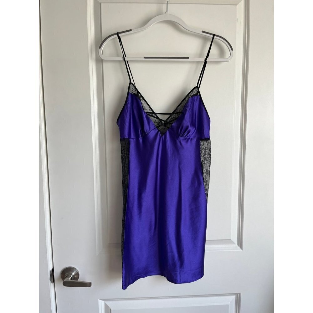 Victoria's Secret Purple and Black Lace Chemise